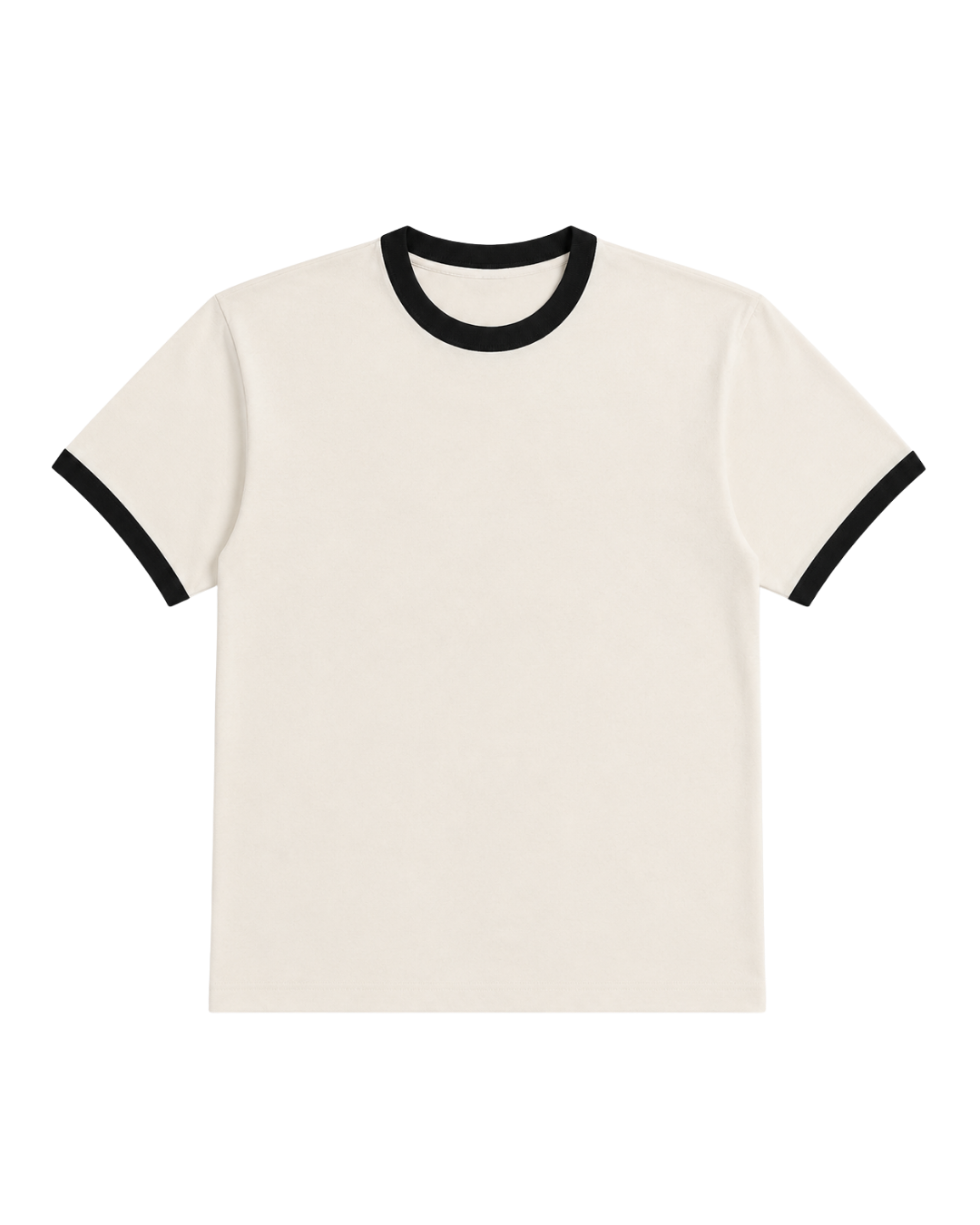 OYSTER WHITE & BLACK RINGER TEE