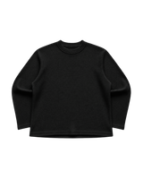 BLACK BOXY WAFFLE TEE