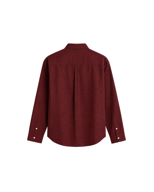 THE LINEN ESSENTIAL SHIRT - WINE RED