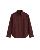 THE LINEN ESSENTIAL SHIRT - DARK BURGUNDY