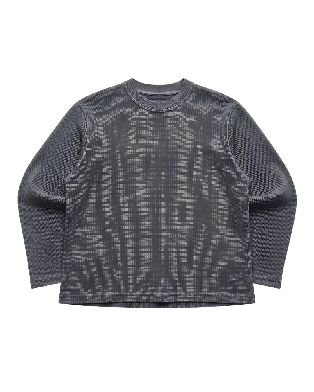 ACID WASH BOXY WAFFLE TEE