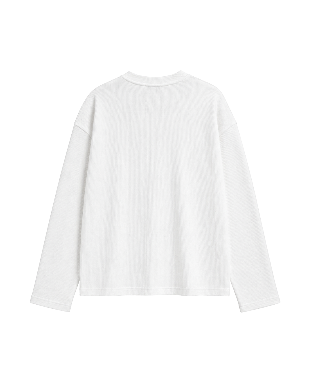 WHITE OVERSIZED HENLEY WAFFLE TEE