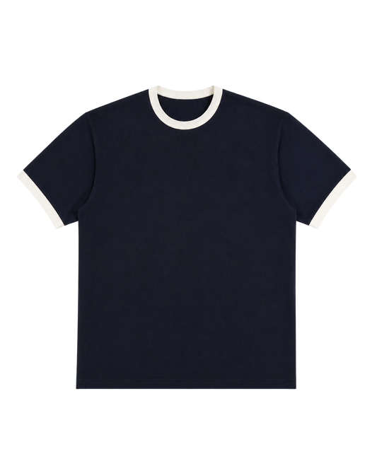 NAVY & CREAM RINGER TEE