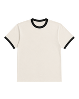 OYSTER WHITE & BLACK RINGER TEE