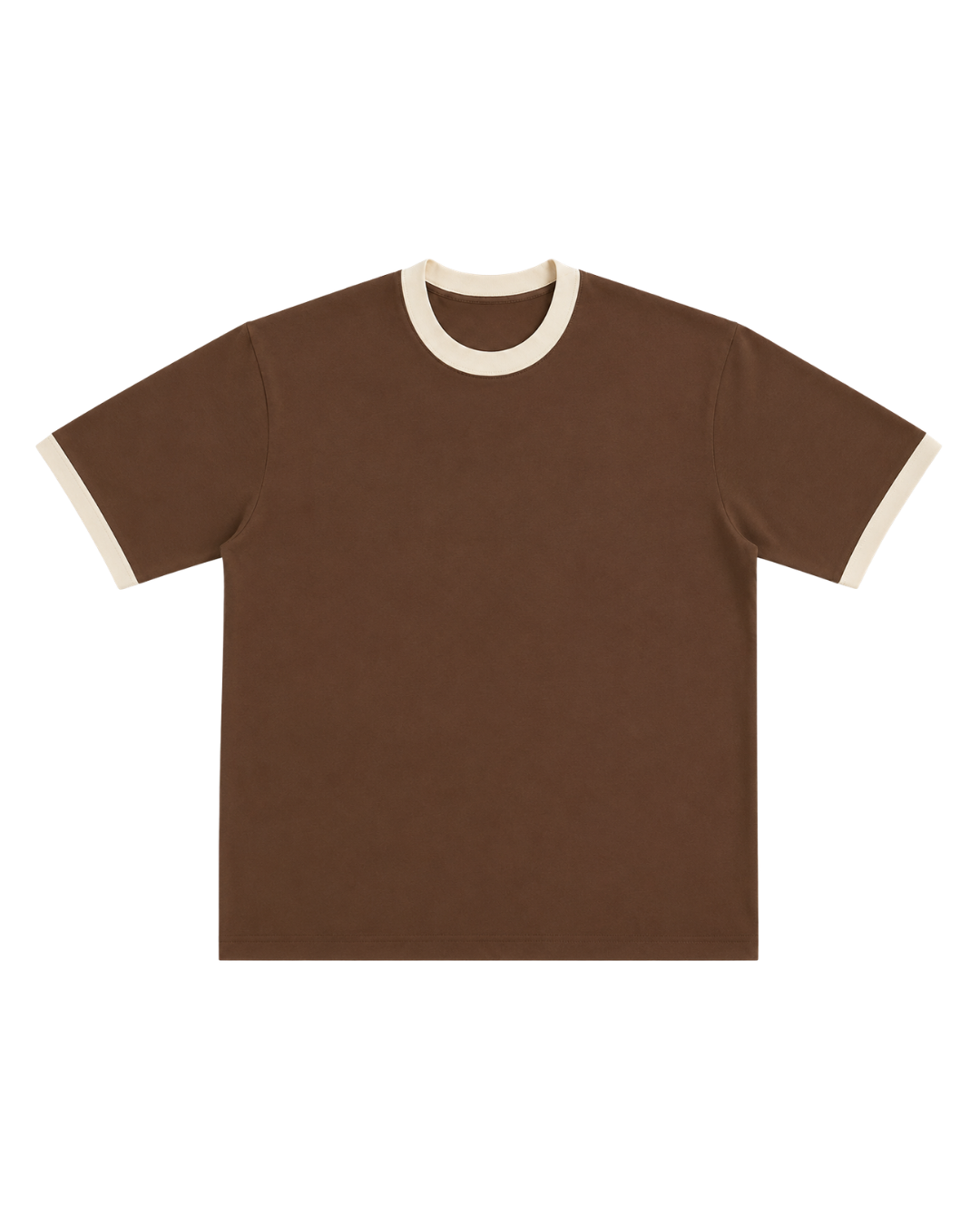 BROWN & CREAM RINGER TEE