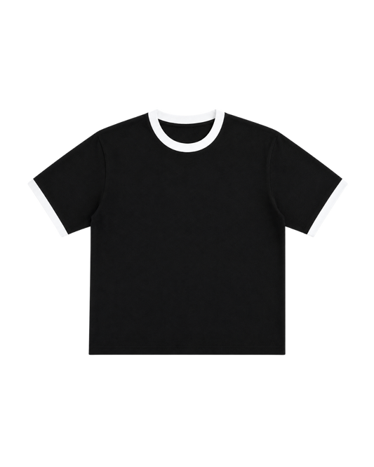 BLACK & WHITE RINGER TEE