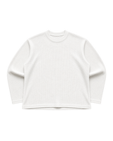 WHITE BOXY WAFFLE TEE