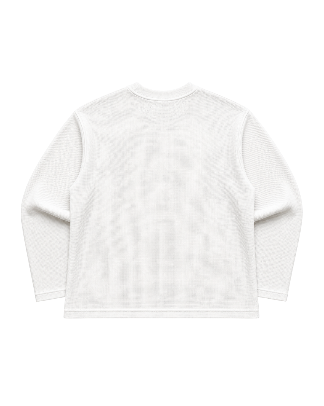 WHITE BOXY WAFFLE TEE