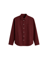THE LINEN ESSENTIAL SHIRT - WINE RED