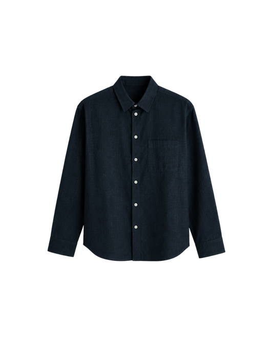 THE LINEN ESSENTIAL SHIRT - DEEP NAVY