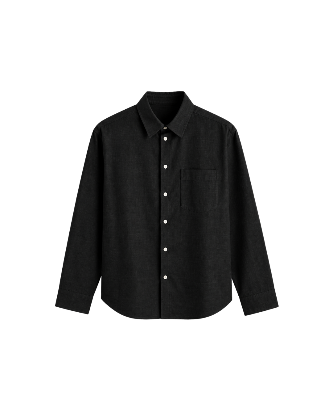 THE LINEN ESSENTIAL SHIRT - BLACK