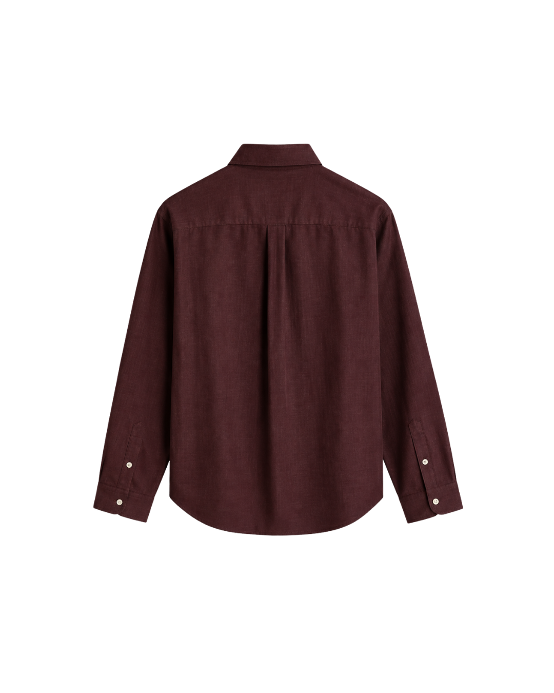 THE LINEN ESSENTIAL SHIRT - DARK BURGUNDY