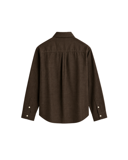 THE LINEN ESSENTIAL SHIRT - BROWN