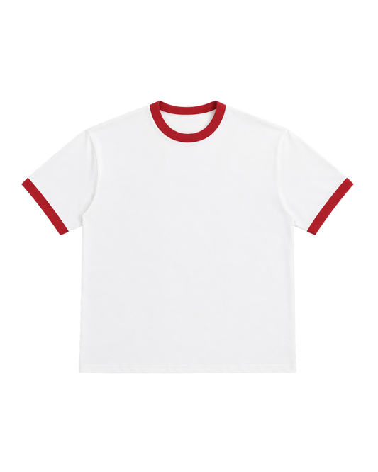 RED & WHITE RINGER TEE