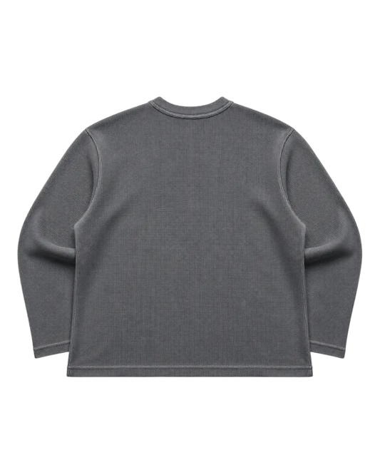 ACID WASH BOXY WAFFLE TEE